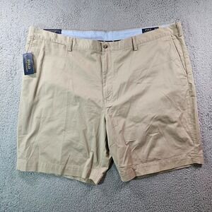 NWT Polo Ralph Lauren Chino Shorts Men 50B Flat Front Classic Fit 9" Light Khaki